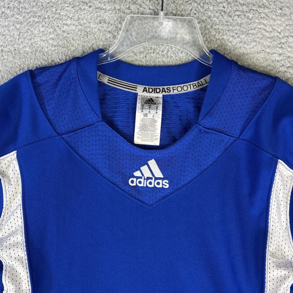 Adidas Football Jersey Mens Medium Blue White‎ Techfit Hyped Sports Athletic NEW